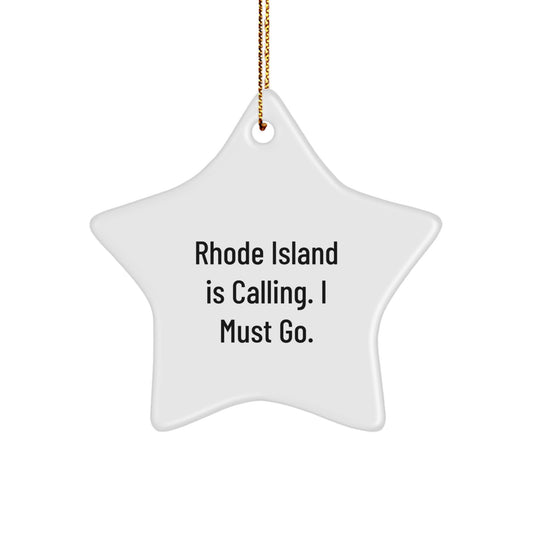 Rhode Island Gifts for Men Women Friends - Funny Star Ornament Gifts from Friends, Family, Coworkers - Unique Christmas Decorations for Rhode Island Lovers - Image 1