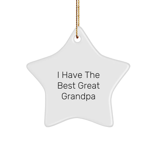 Funny Grandpa Gifts from Men, Unique Star Ornament for Christmas, 'I Have The Best Great Grandpa' Quote - Image 1