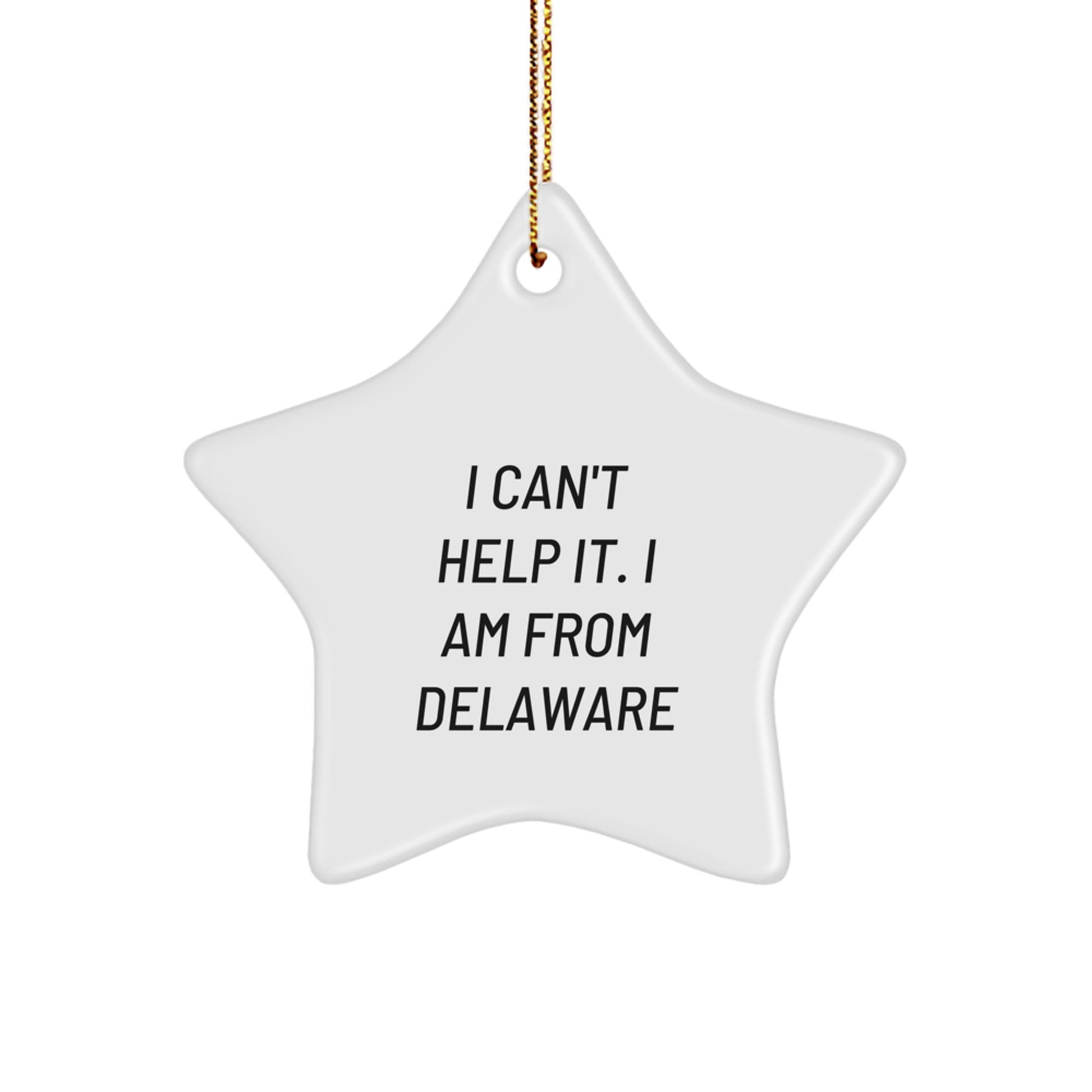 Delaware Proud Star Ornament, Funny Quote Gifts from Friends and Family to Delaware Residents, Christmas Unique Gifts - Image 1