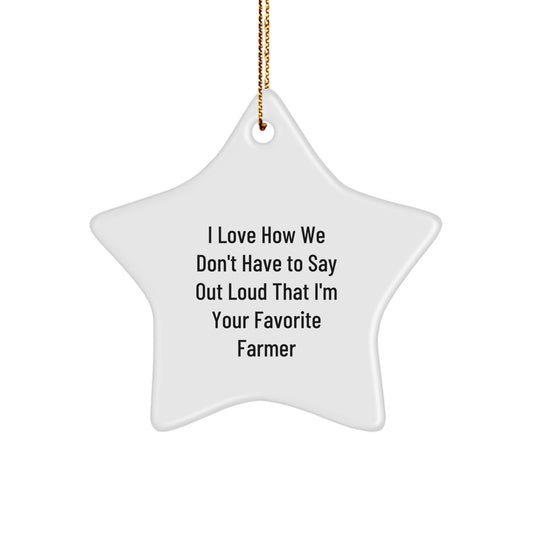 Funny Farmer Gifts from Friends and Family - Star Ornament for the Favorite Farmer, Unique Christmas Decorations for the Home - Image 1