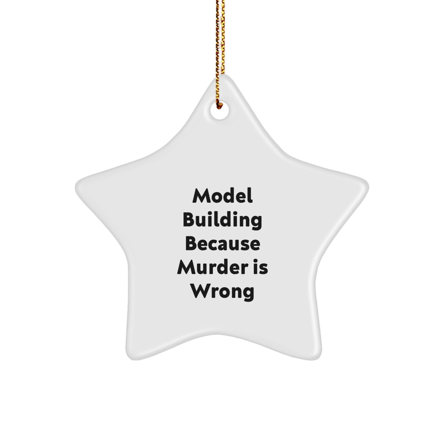 Funny Quote Star Ornament Gifts from Family for Model Building Enthusiasts, Star Ornament for Christmas Unique Gifts - Image 1