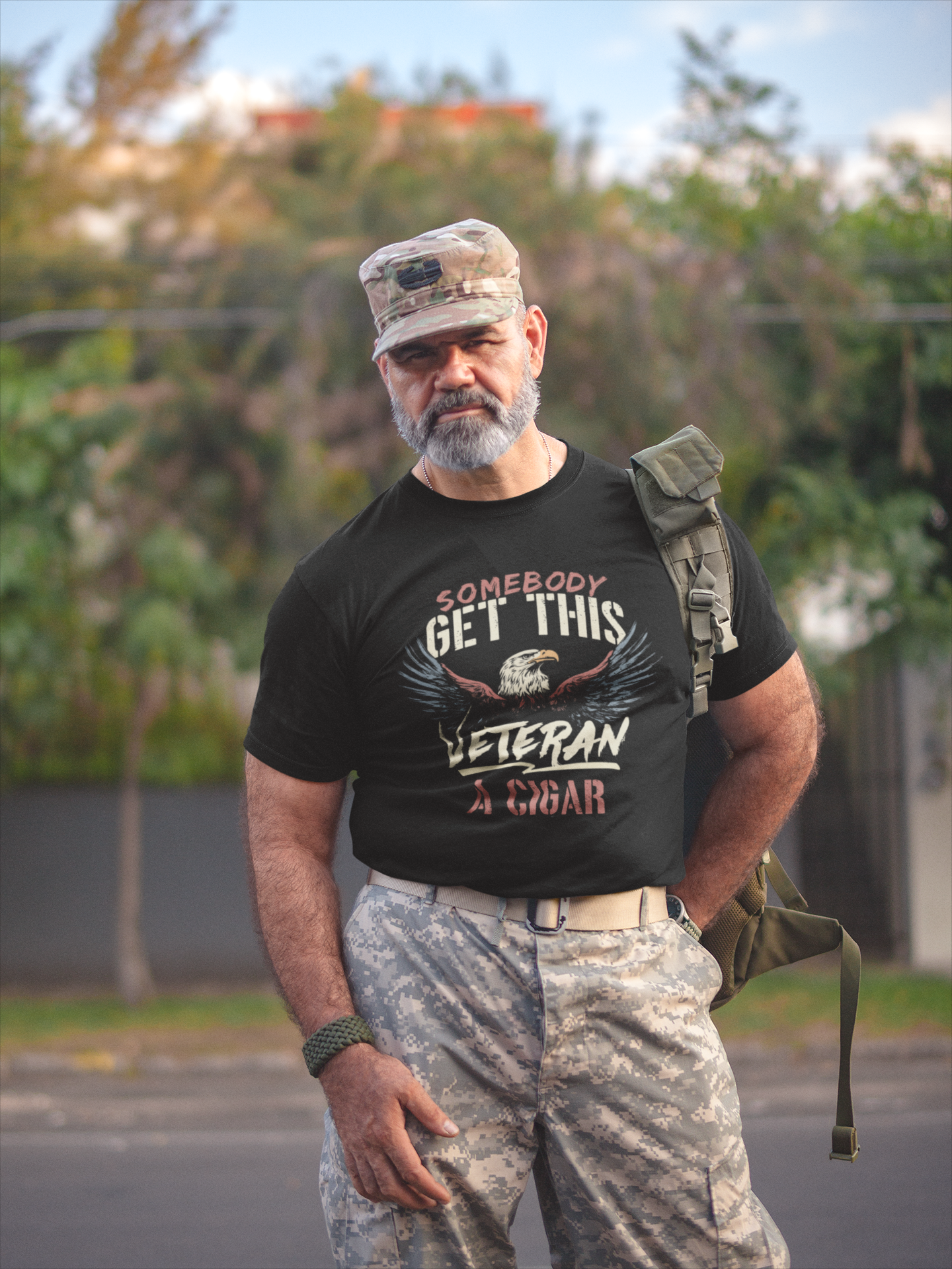 Somebody Get This Veteran a Cigar - Bold Patriotic Eagle T-Shirt