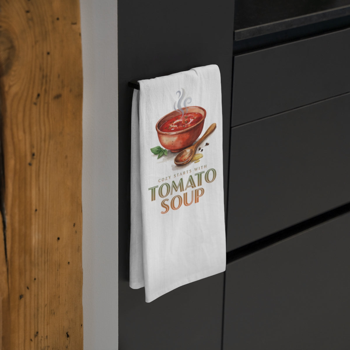 Cozy Starts with Tomato Soup - Fall Tea Towel