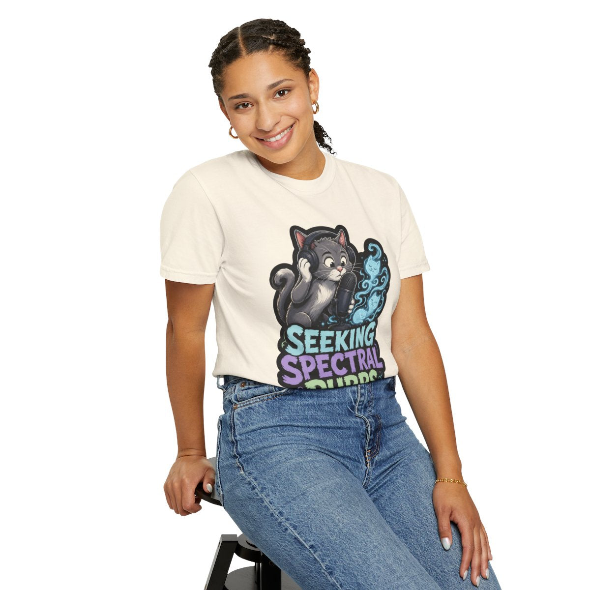 Seeking Spectral Purrs Halloween T-Shirt