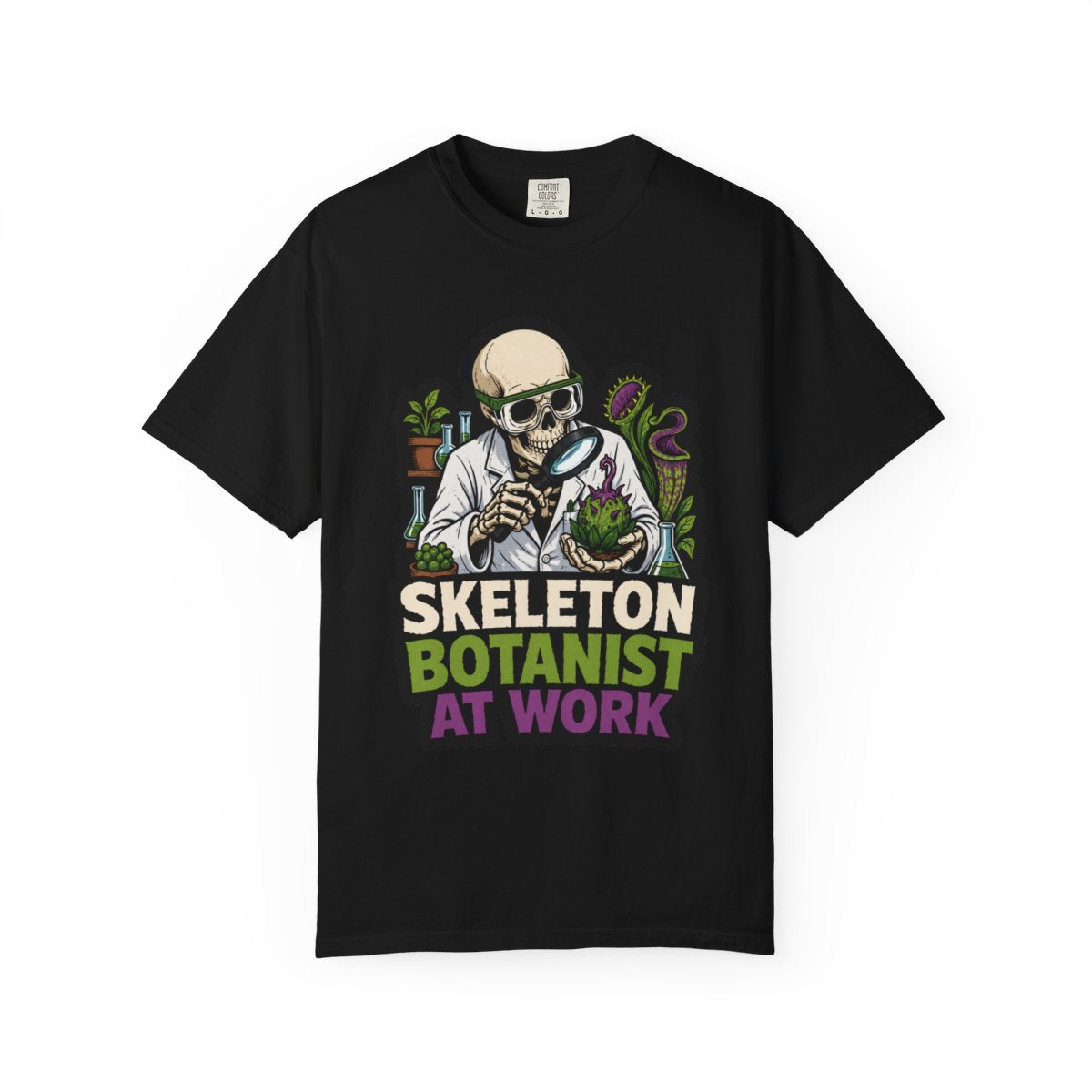 Skeleton Botanist at Work Halloween T-Shirt