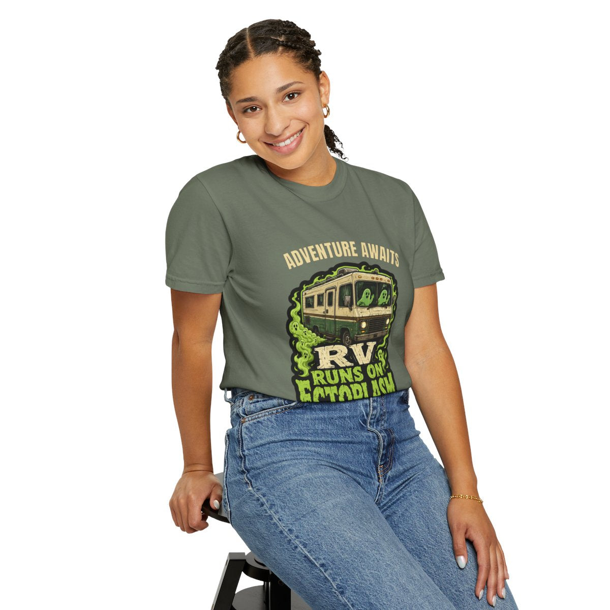 Personalized RV Runs on Ectoplasm Halloween T-Shirt