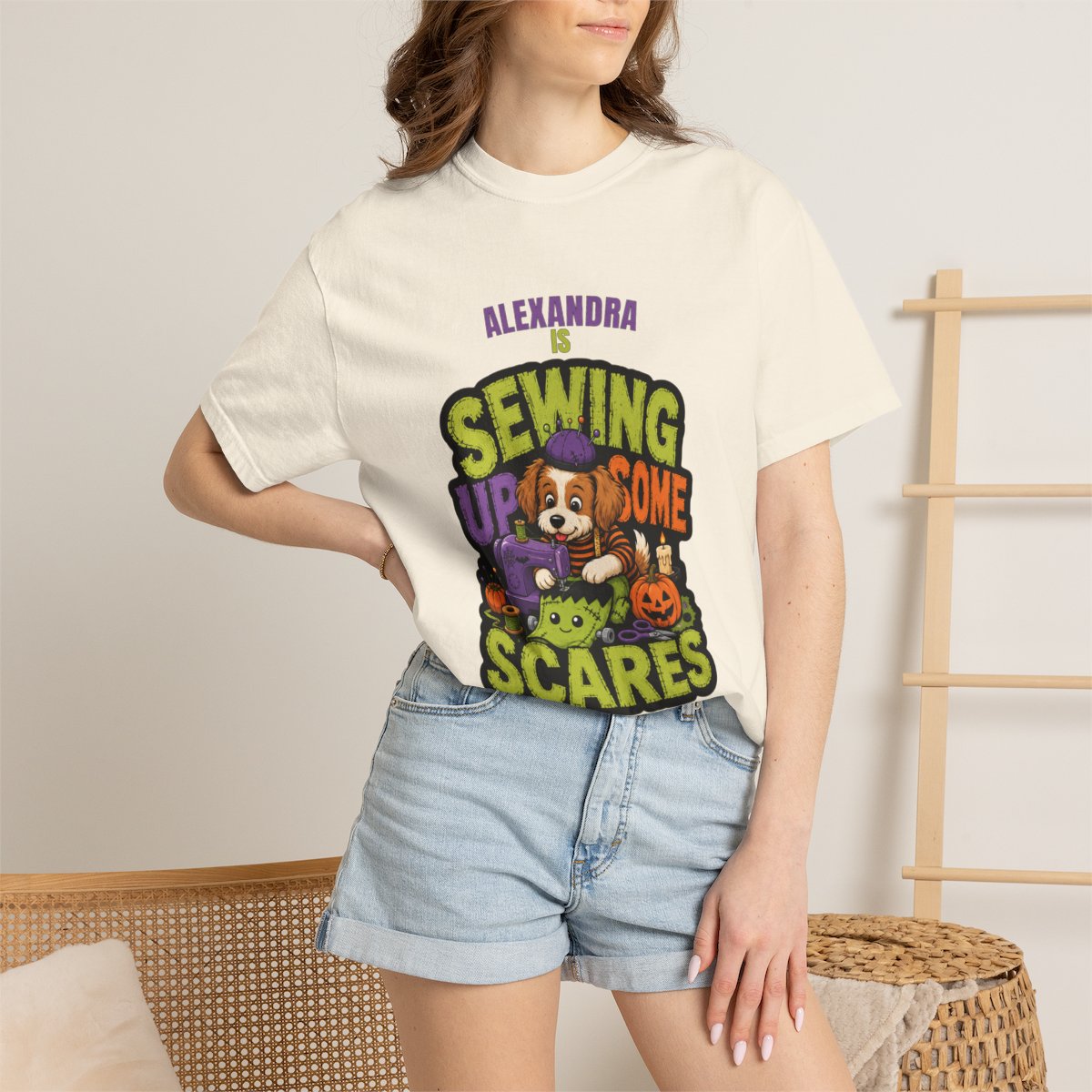 Personalized Sewing Up Some Scares Halloween T-Shirt