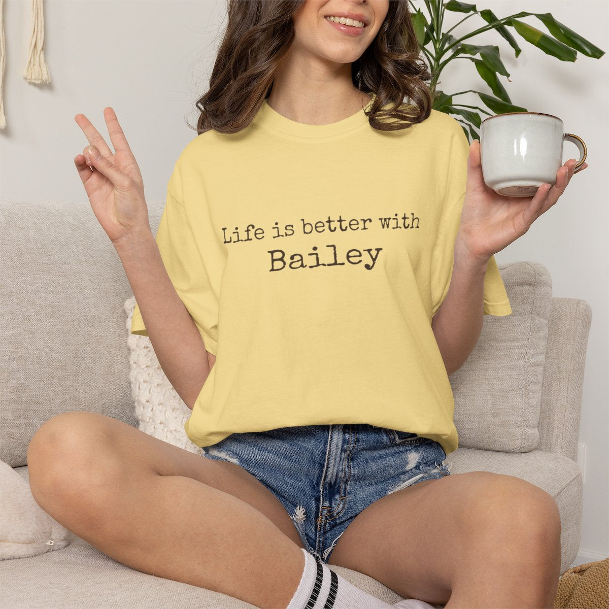 DLT-005 Life Is Better With [Dog's Name] Personalized Comfort Colors® T-Shirt