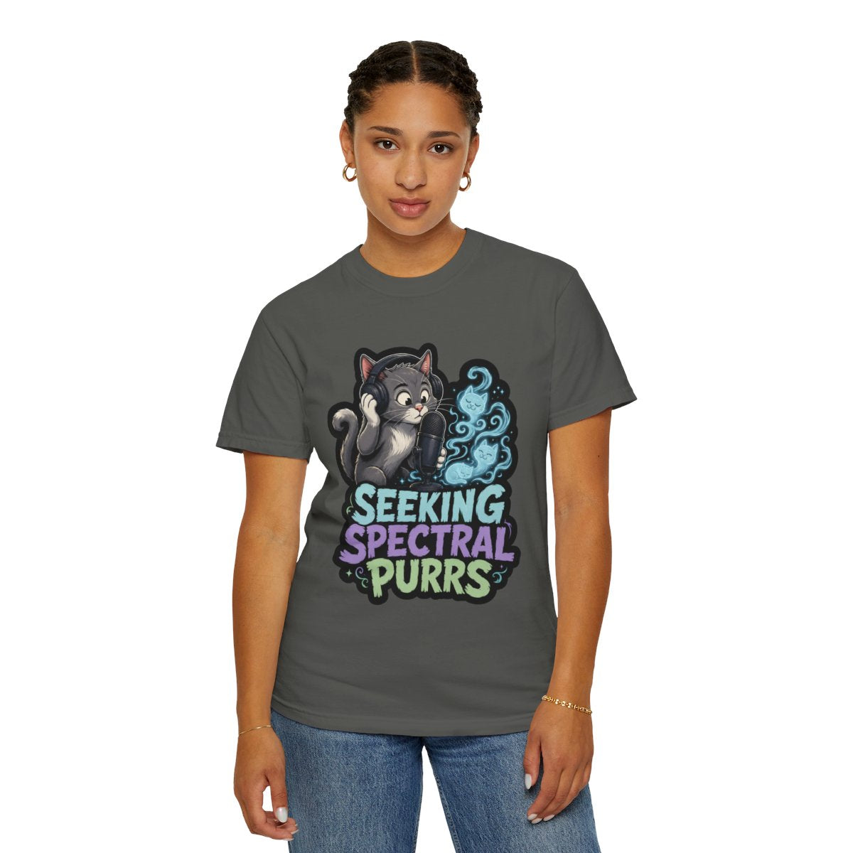 Seeking Spectral Purrs Halloween T-Shirt