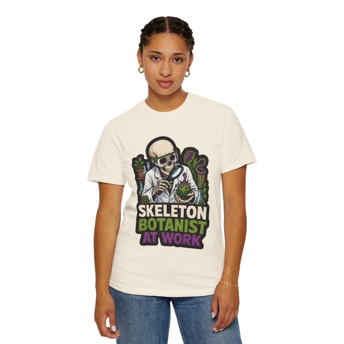 Skeleton Botanist at Work Halloween T-Shirt