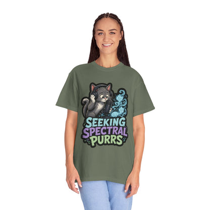 Seeking Spectral Purrs Halloween T-Shirt