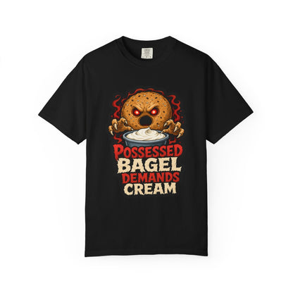 Possessed Bagel Demands Cream Halloween T-Shirt