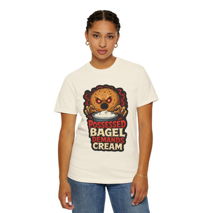 Possessed Bagel Demands Cream Halloween T-Shirt