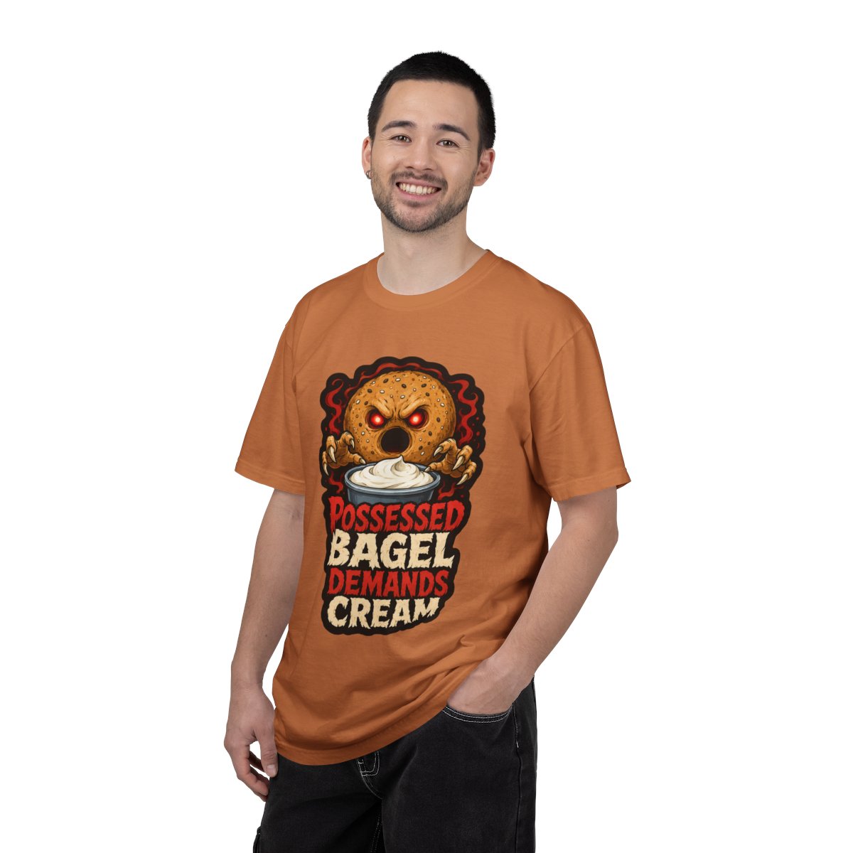 Possessed Bagel Demands Cream Halloween T-Shirt
