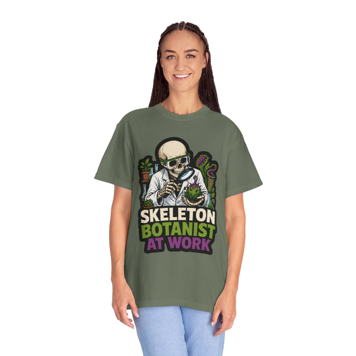 Skeleton Botanist at Work Halloween T-Shirt