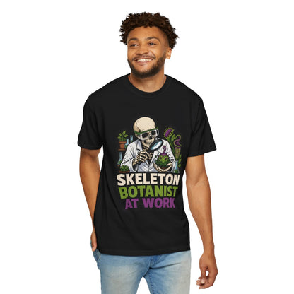 Skeleton Botanist at Work Halloween T-Shirt