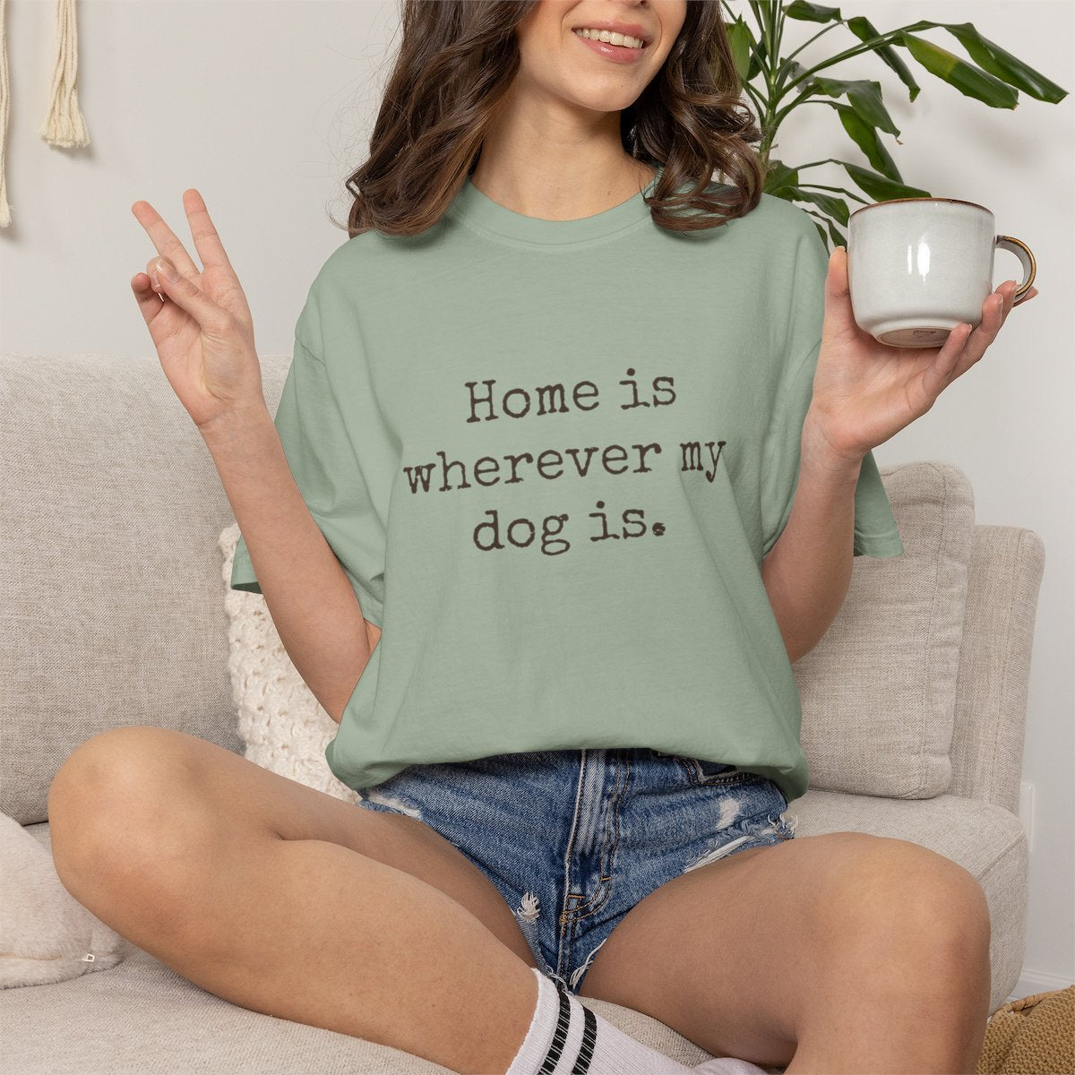 DLT-003 Home Is Wherever My Dog Is Comfort Colors® Dog Lover T-Shirt