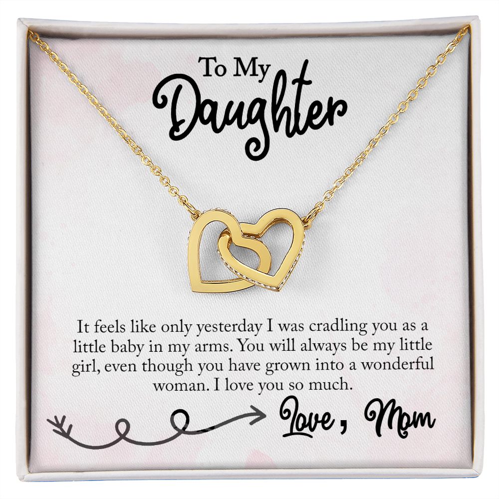 Gift for Daughter, Interlocking Hearts Necklace, Gift from Mom, Coming of Age Gift for Daughter, Daughter 18th Birthday, Daughter 21st Birthday
