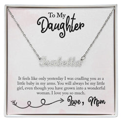 Personalized Daughter Gift Necklace, Customizable Name Pendant, Gift from Mom, Gift for Daughter, Name Pendant Necklace