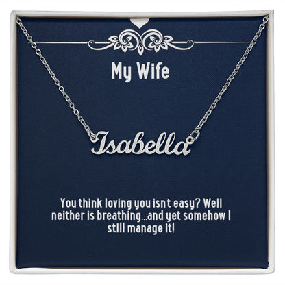 Personalised Name Necklace for Wife – Custom Gift from Husband