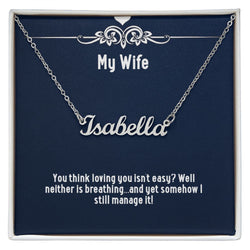 Name Necklace for Wife, Funny Wife Gift Jewelry, Gift from Husband, Wife Humor, Personalized Name Necklace, Customizable Gift for Wife