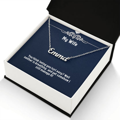 Personalised Name Necklace for Wife – Custom Gift from Husband