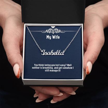 Personalised Name Necklace for Wife – Custom Gift from Husband