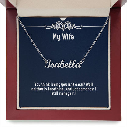 Personalised Name Necklace for Wife – Custom Gift from Husband