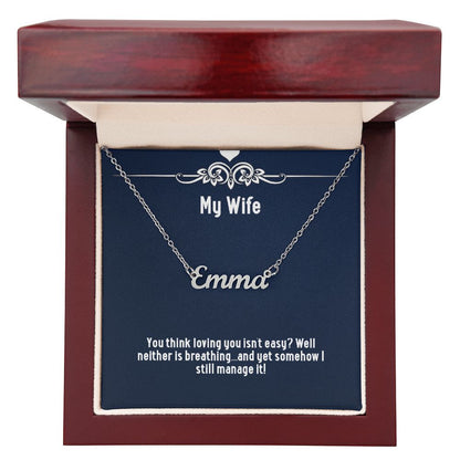 Personalised Name Necklace for Wife – Custom Gift from Husband