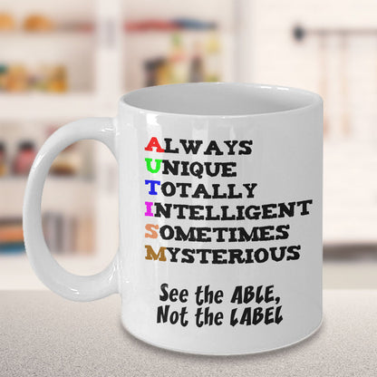Autism Awareness Mug - See the Able, not the Label - The VIP Emporium
