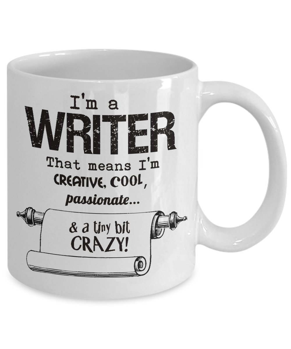 Crazy Writer Gift Mug - 11oz Ceramic - Gift for Author or Journalist - The VIP Emporium