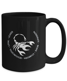 Scorpio Black Coffee Mug - Gift for Scorpio Star Sign - Birthday - Christmas - Horoscope - Zodiac symbol - Astrology - The VIP Emporium