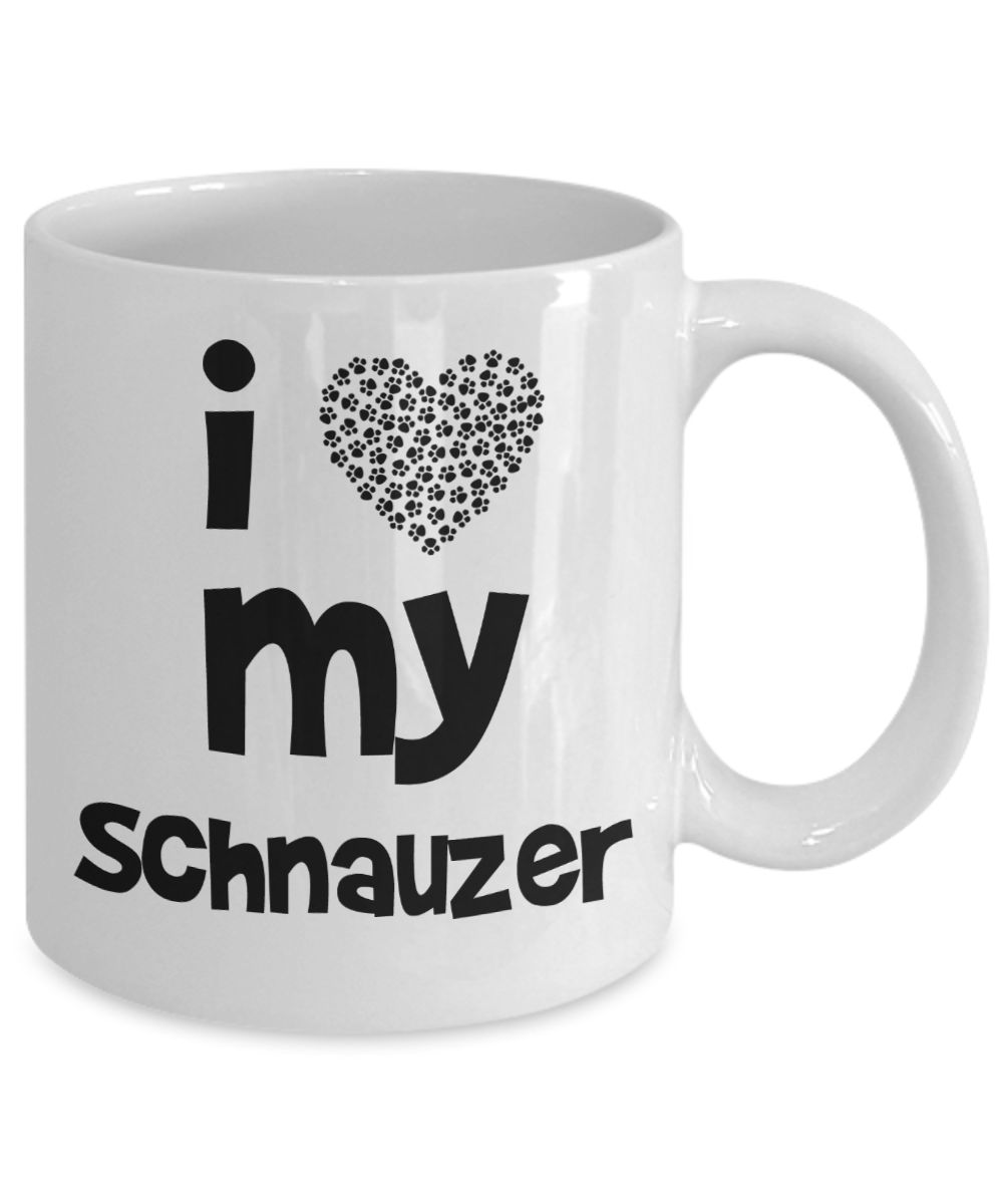 I Love My Schnauzer Gift Mug - Fun Gift for Schmauzer Dad or Mom - 11oz Quality Ceramic, Printed in USA - The VIP Emporium