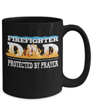 Firefighter Dad Protected by Prayer - Gift Mug - The VIP Emporium