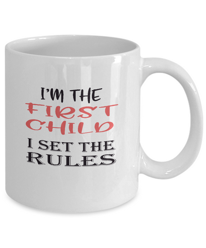 Sibling Mugs - First Child - I set the rules - Ceramic Gift Mug - The VIP Emporium