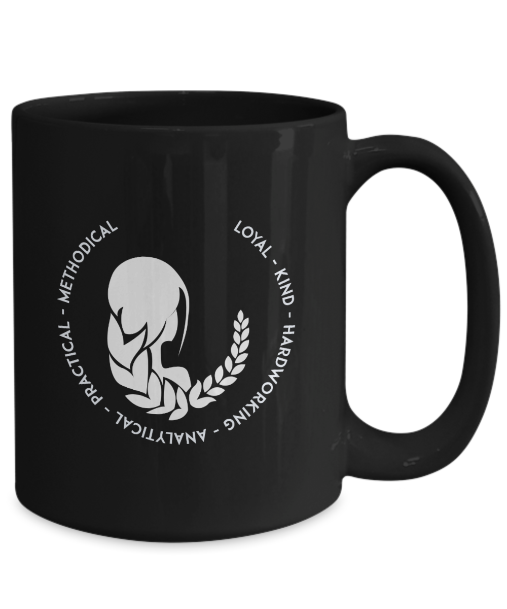 Virgo Black Coffee Mug - Gift for Virgo Star Sign - Birthday - Christmas - Horoscope - Zodiac symbol - Astrology - The VIP Emporium