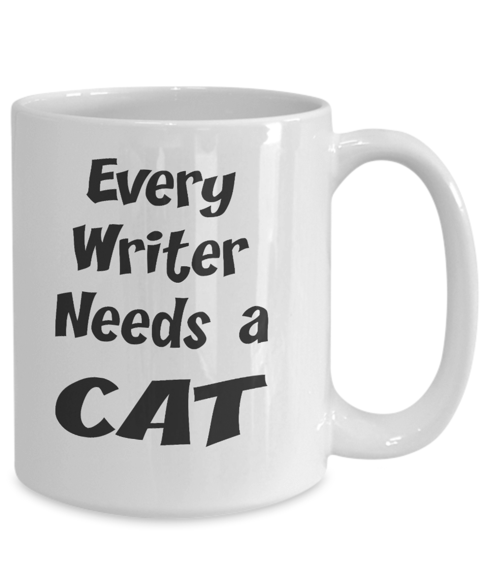 Writer Gift - Cat Lover Mug - Every Writer Needs a Cat - The VIP Emporium