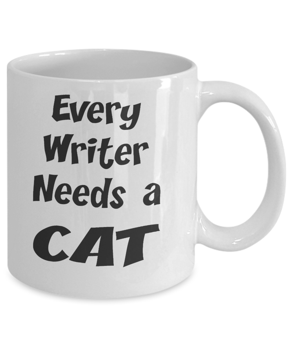 Writer Gift - Cat Lover Mug - Every Writer Needs a Cat - The VIP Emporium