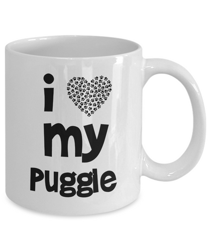 I Love My Puggle Gift Mug for Puggle Mom or Puggle Dad - Quality Ceramic - Printed in USA - The VIP Emporium