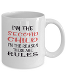 Sibling Mugs - Second Child - The Reason There Are Rules - Ceramic Gift Mug - The VIP Emporium