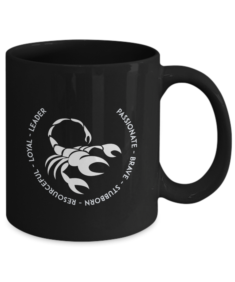 Scorpio Black Coffee Mug - Gift for Scorpio Star Sign - Birthday - Christmas - Horoscope - Zodiac symbol - Astrology - The VIP Emporium