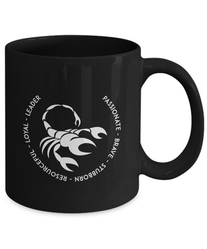 Scorpio Black Coffee Mug - Gift for Scorpio Star Sign - Birthday - Christmas - Horoscope - Zodiac symbol - Astrology - The VIP Emporium
