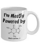 Geek Gift Mug - Mostly Powered by Caffeine Molecule - The VIP Emporium