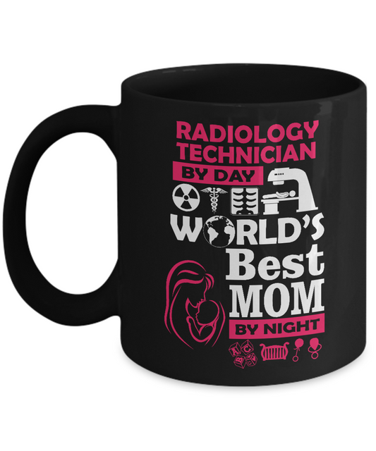 Radiology Technician Gift - World's Best Mom - 11oz Ceramic, Printed in USA - The VIP Emporium