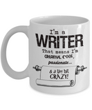 Crazy Writer Gift Mug - 11oz Ceramic - Gift for Author or Journalist - The VIP Emporium