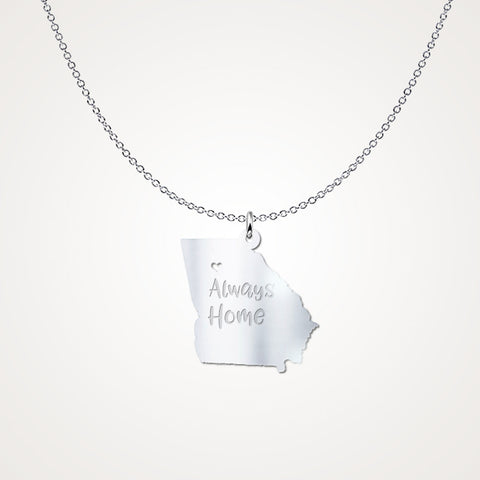 Georgia Always Home Gift Necklace - Solid Sterling Silver - The VIP Emporium