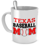 Texas Baseball Mom Mug - The VIP Emporium