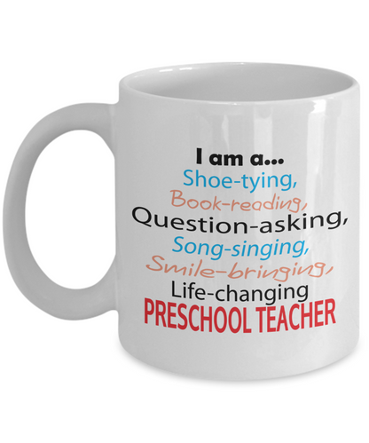 Life-changing Preschool Teacher - Appreciation Gift - 11oz Ceramic Mug - The VIP Emporium
