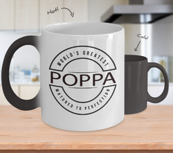 World's Greatest Poppa Mug - Matured to Perfection - Color-Changing Ceramic Cup - Father's Day, Grandparent's Day, Birthday Gift - The VIP Emporium
