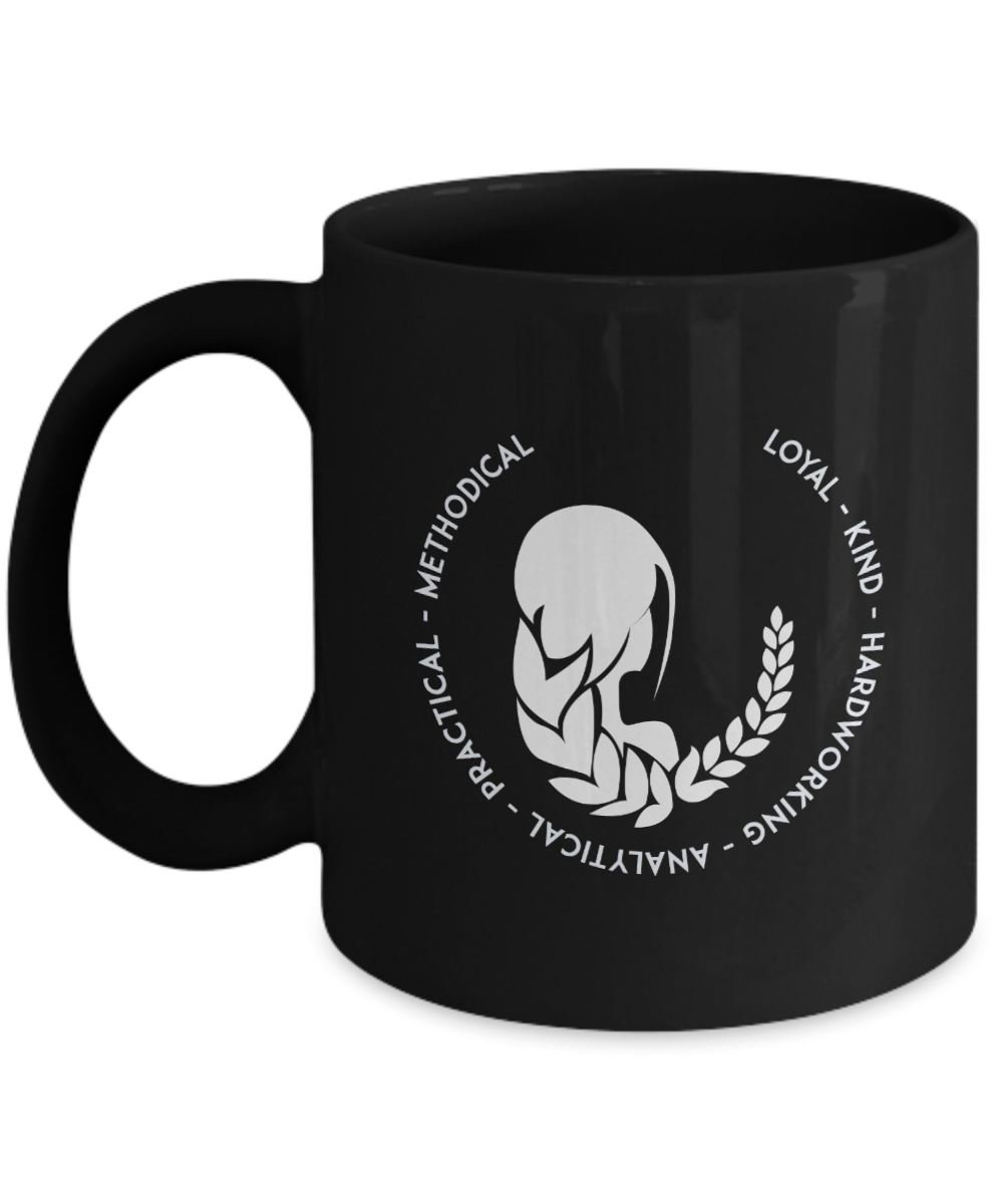 Virgo Black Coffee Mug - Gift for Virgo Star Sign - Birthday - Christmas - Horoscope - Zodiac symbol - Astrology - The VIP Emporium